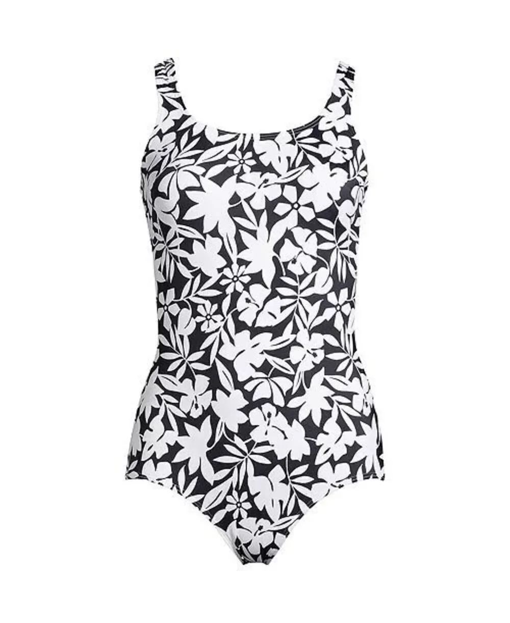 Lands’ End Women's Chlorine Resistant Soft Cup Tugless Sporty One Piece Swimsuit